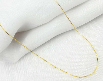 14k Real Gold Satellite Chain Necklace, 16, 18 & 20 Inches, Real 14K Yellow Gold, Ladies Satellite Gold Chain, 14k. 040VEDS