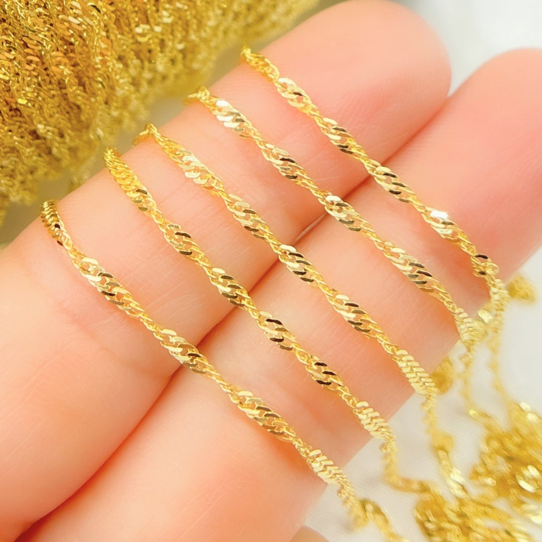 14k Solid Gold Wheat Chain, Permanent Jewelry, Jewels and Chains, 14K