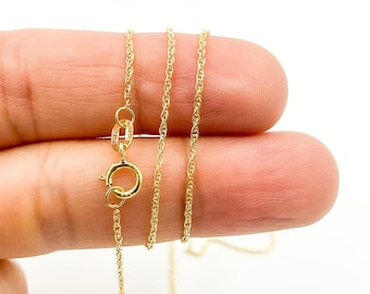 14k Solid Gold Rope Chain Necklace, Ladies Trending Jewelry Chain. 020KC