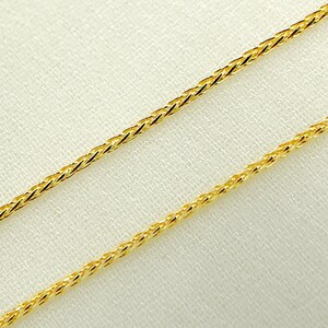 14K Solid Gold Wheat Chain, Minimalist Everyday Gold Necklace. 025SP3TFDT image 3