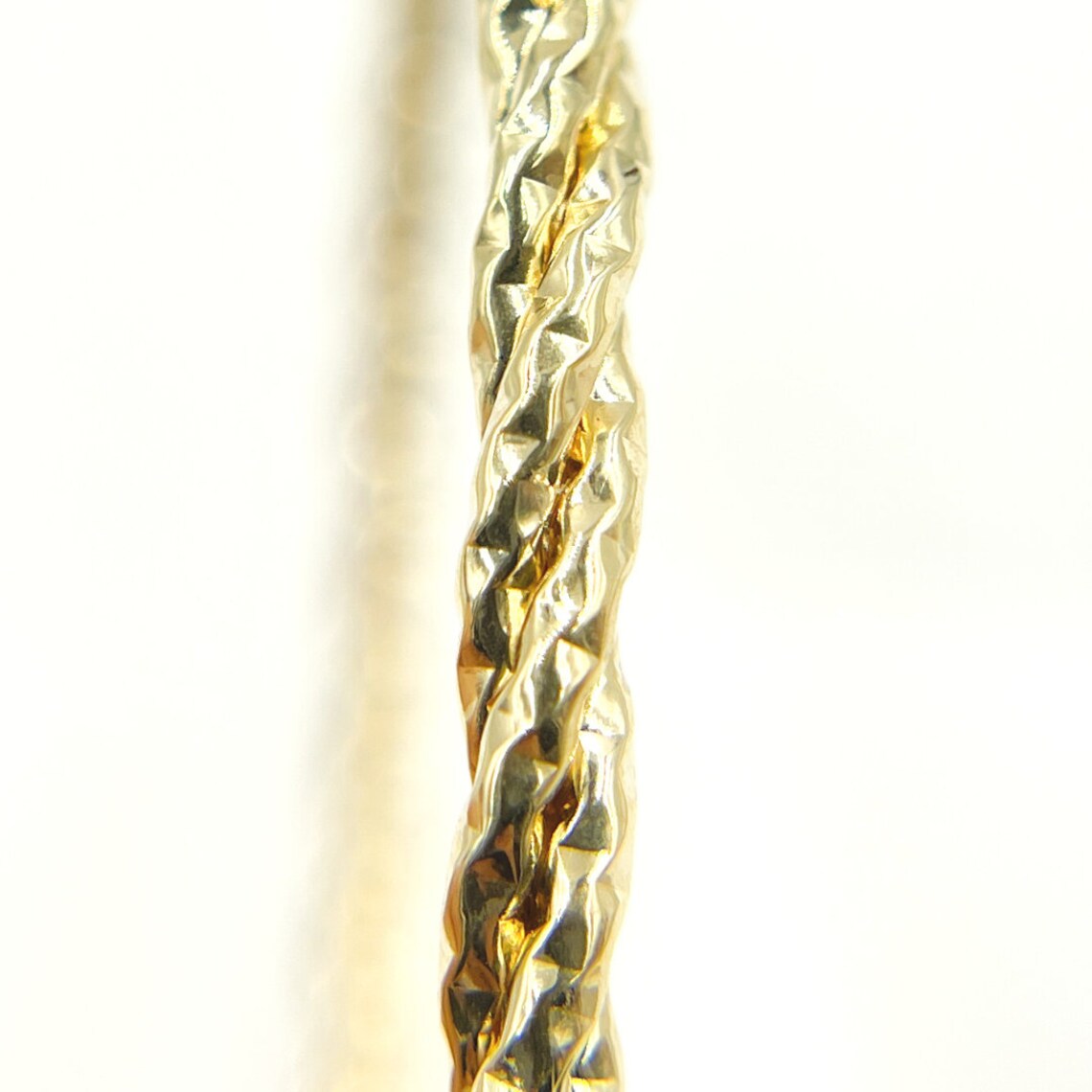 14K Solid Gold Twisted Hammered Bangle Bracelet. Hammered Etsy