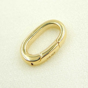 13x8mm Clasp, Solid Gold Oval Clasp, Permanent Jewelry, Oval Solid Gold Clasp, Craft Supplies & Tools, Charm Connector. 694-14K