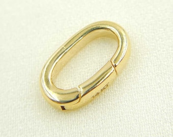 13x8mm Clasp, Solid Gold Oval Clasp, Permanent Jewelry, Oval Solid Gold Clasp, Craft Supplies & Tools, Charm Connector. 694_14K