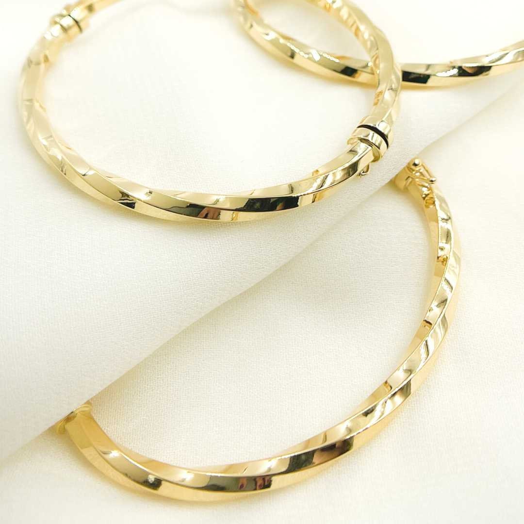 14K Solid Gold Twisted Bangle Bracelet. Gold Bangle for Women. - Etsy