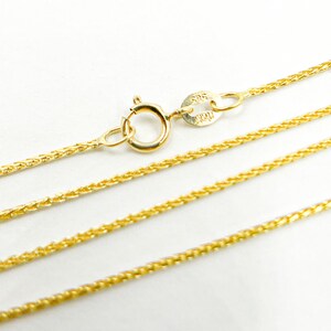 14K Solid Gold Wheat Chain, Minimalist Everyday Gold Necklace. 025SP3TFDT image 4