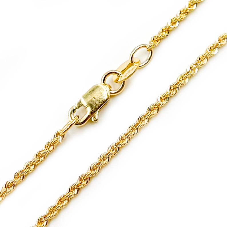 14K Solid Gold Twisted Rope Chain Necklace, Everyday Pendant & Layering Chain. 025CRDLG imagen 2