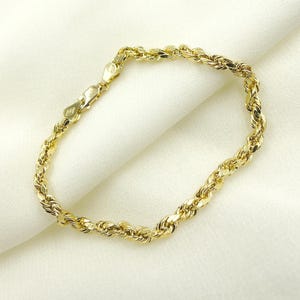 14k Real Gold Rope Chain Bracelet, Real 14K Gold, Unisex Gold Bracelet, 14k Gold Chain, Trending Gold Chain. 14K29Bracelet