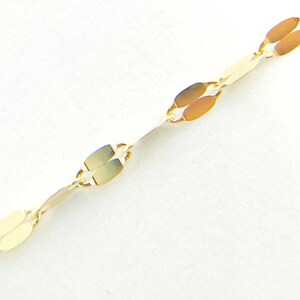 14Kソリッドゴールドフラットマリーナネックレス、ユニセックスチェーン、普段使いに最適。027FV10 画像 2