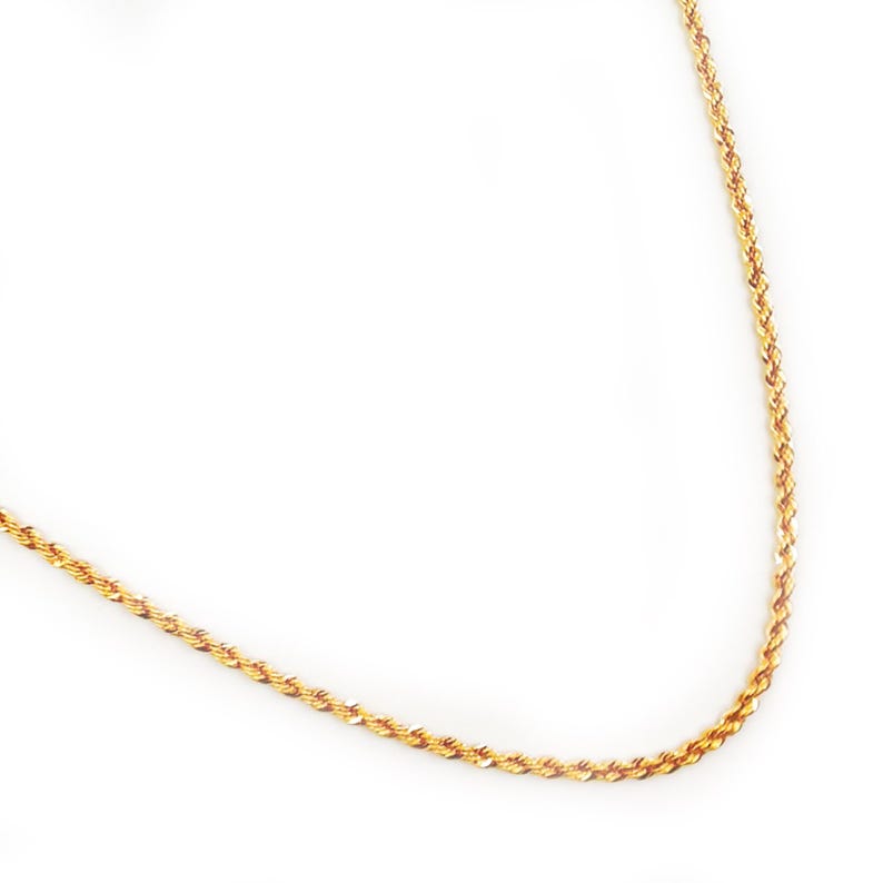 14K Solid Gold Twisted Rope Chain Necklace, Everyday Pendant & Layering Chain. 025CRDLG imagen 4