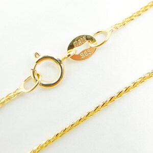 14K Solid Gold Wheat Chain, Minimalist Everyday Gold Necklace. 025SP3TFDT image 2