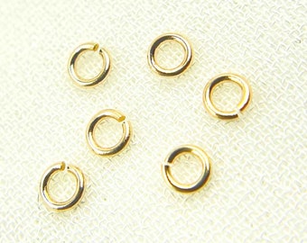 14K Solid Yellow Gold Open Jump Ring, 3mm Jump Ring, 26 Gauge Jump Ring, Open Jump Ring, Permanent Jewelry, Connectors. MFT040DE3-14Y