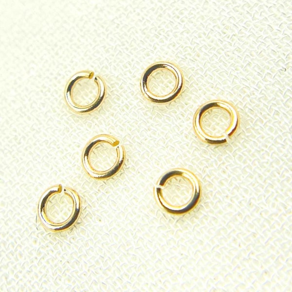 14K Solid Yellow Gold Open Jump Ring, 3mm Jump Ring, 26 Gauge Jump Ring, Open Jump Ring, Permanent Jewelry, Connectors. MFT040DE3-14Y