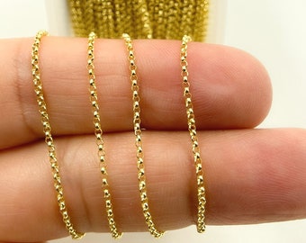 14K Solid Gold Rolo Chain by Foot, Unfinished Chain for Jewelry Making. 030BETLGbyFt