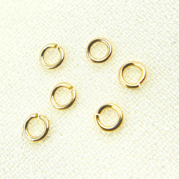 14K Solid Yellow Gold Open Jump Ring, 3mm Jump Ring, 24 Gauge Jump Ring, Open Jump Ring, Permanent Jewelry, Connectors. MFT050DE3-14Y