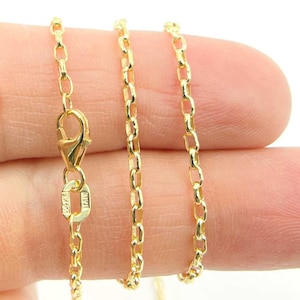 Solid 14K Yellow Gold Cable Chain Necklace, 16, 18 & 20 inches, Unisex Cable Gold Chain, Trending Gold Chain, Cable Gold 14K. 17OBL0T70