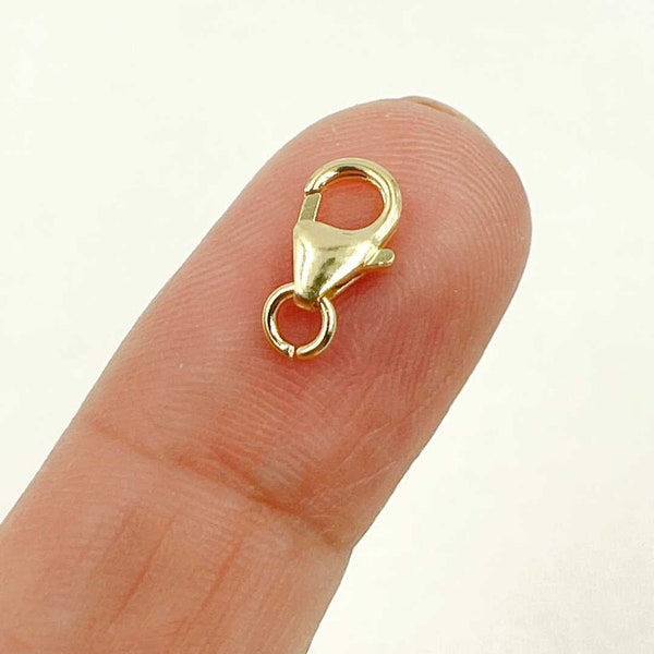 14K Solid Yellow Gold Trigger Claw Clasp, Lock Finding, Genuine 14K, Many Sizes, Yellow Gold Clasp. 14K_8.2mm Trigger Clasp