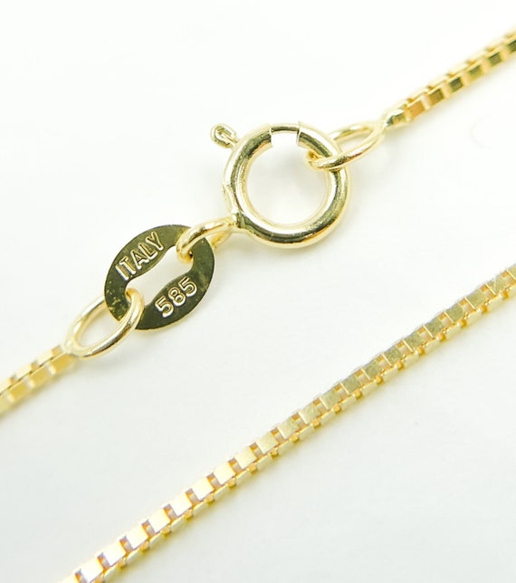 14k yellow gold box sale chain 18 inch