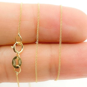 1.06mm Link, 14k Real Gold Cable Link Chain Necklace, 16, 18 & 20 Inches, Real 14K Yellow Gold, Ladies Gold Chain, 14k Gold Chain. 020GT2