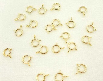 14K Solid Yellow Gold Spring Ring Clasp Lock Finding Genuine - Etsy