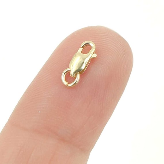 7mm 14K Solid Yellow Gold Lobster Claw Clasp, Jewelry Lock Finding. 0014LC00WR14KY