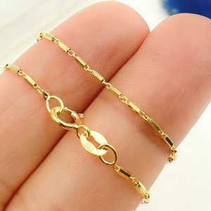 14k Solid Yellow Gold Bracelet, Linked Bars Bracelet. 7 inches, Authentic 14K Real Solid Gold Jewelry, Sold by Piece. 025R02E0TP0L8LBracelet