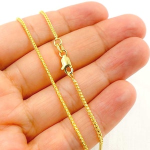 ◆STONEHENgE◆ Grain 14K Necklace SA25A23P SAG-25A23P-N4RCG4 14k Solid Gold Wheat Chain Necklace, Twisted Link Necklace