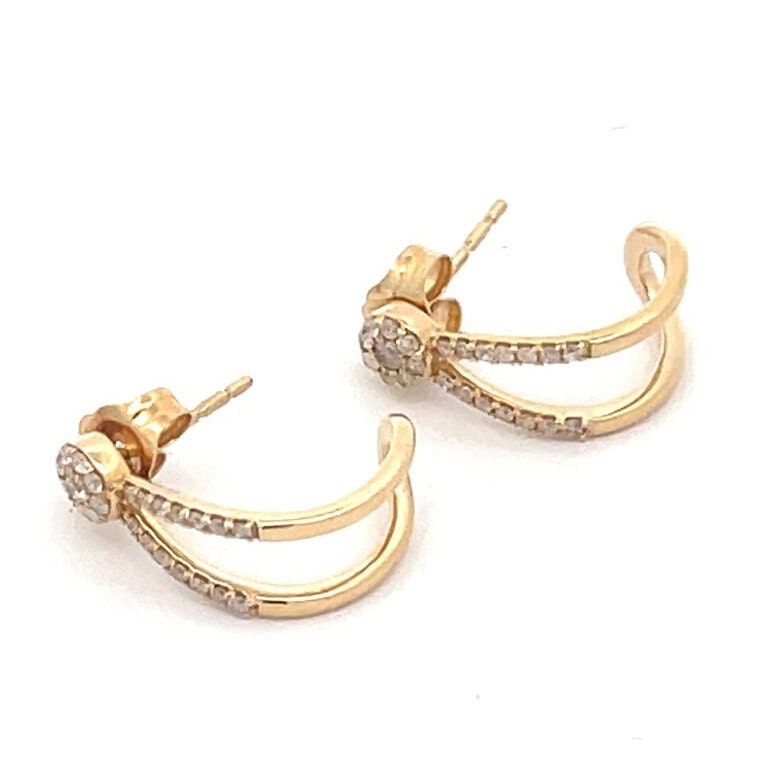 しょうた　希少　美品　14K ゴールド　TOP トップ　00 14k Solid Yellow Gold Diamond Earrings, Diamond Studs, Solid