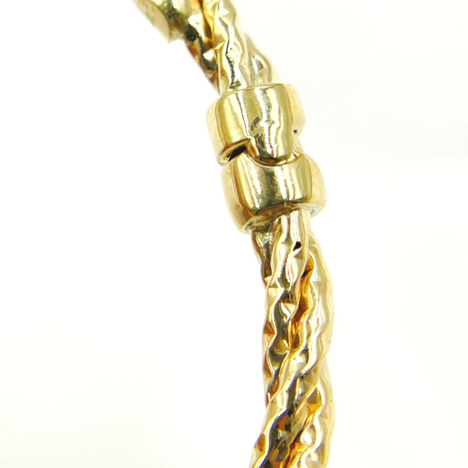 14K Solid Gold Twisted Hammered Bangle Bracelet. Hammered Etsy