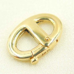 17x12mm Clasp, Solid Gold Oval Clasp, Permanent Jewelry, Oval Solid Gold Clasp, Craft Supplies & Tools, Paperclip Connector. 367_14K
