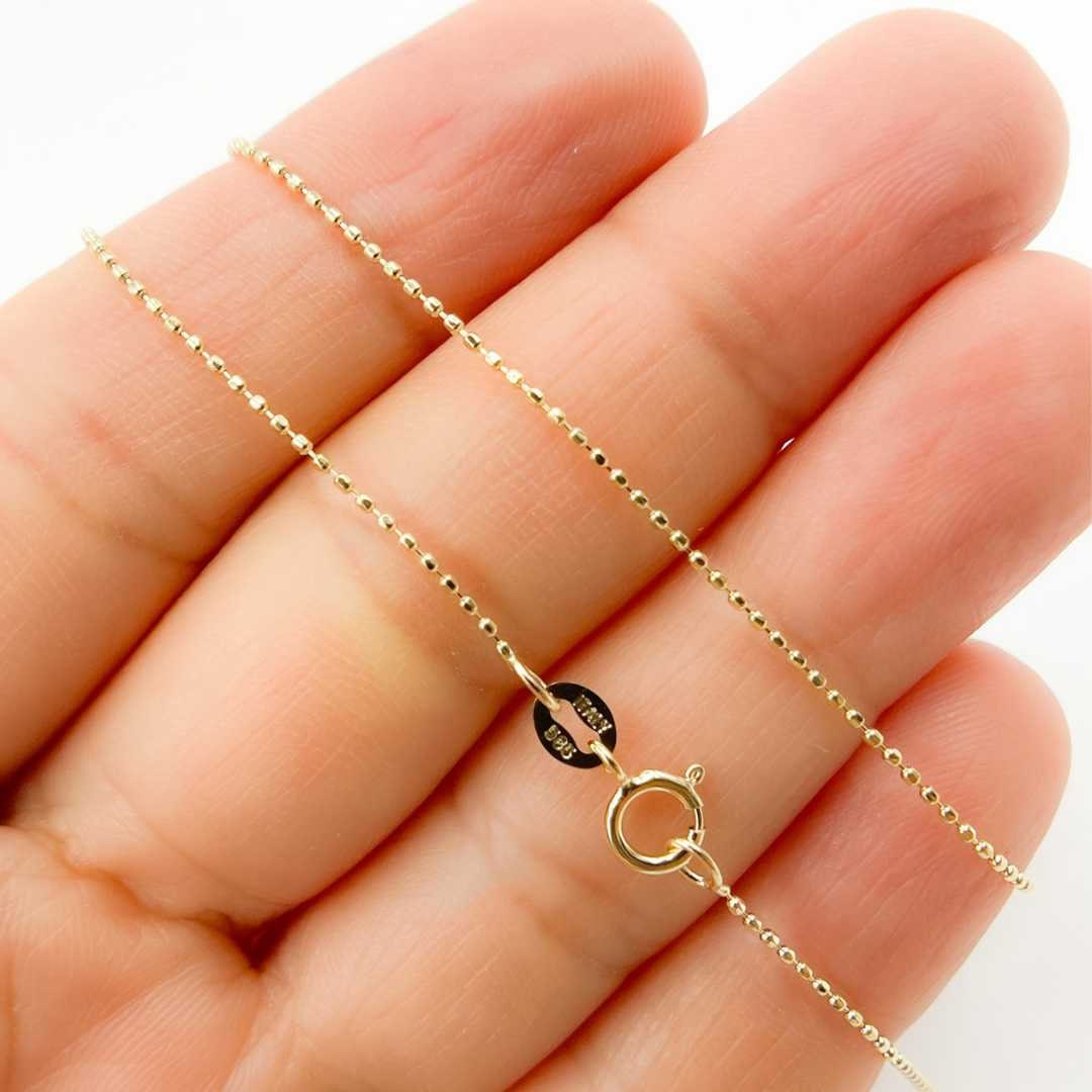 Solid 14K Gold Ball Chain Necklace Ladies Ball Gold Chain Etsy