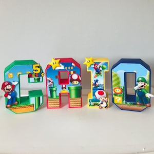 3D letter for mario bros theme party decoration