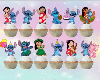 Lilo and Stitch Cupcake Top, Lilo and Stitch Birthday, Lilo and Stitch Party and Lilo and Stitch Decorations.