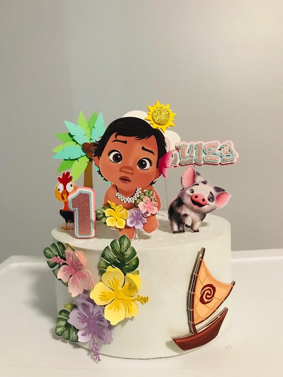 Baby Moana Cake Topper, Baby Moana Birthday, Baby Moana Party and