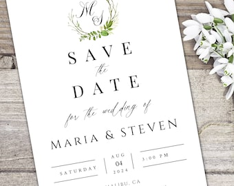 Save the Date - Simple Flower Crest