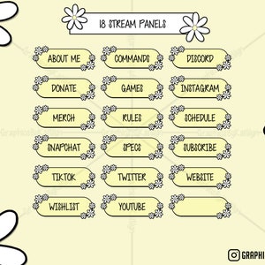 Cute Daisy Stream Panels For Twitch/Kick