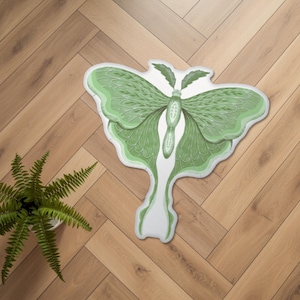 Luna Moth Shaped Pillow – Nature-Inspired Throw Cushion in 3 Sizes | Cottagecore Home Decor