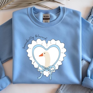 Country Goose Vintage 80s Shirt, Goosefully Blessed, Quality Cute 80s Country Goose Crewneck, Vintage Cottagecore Christmas Gift Idea