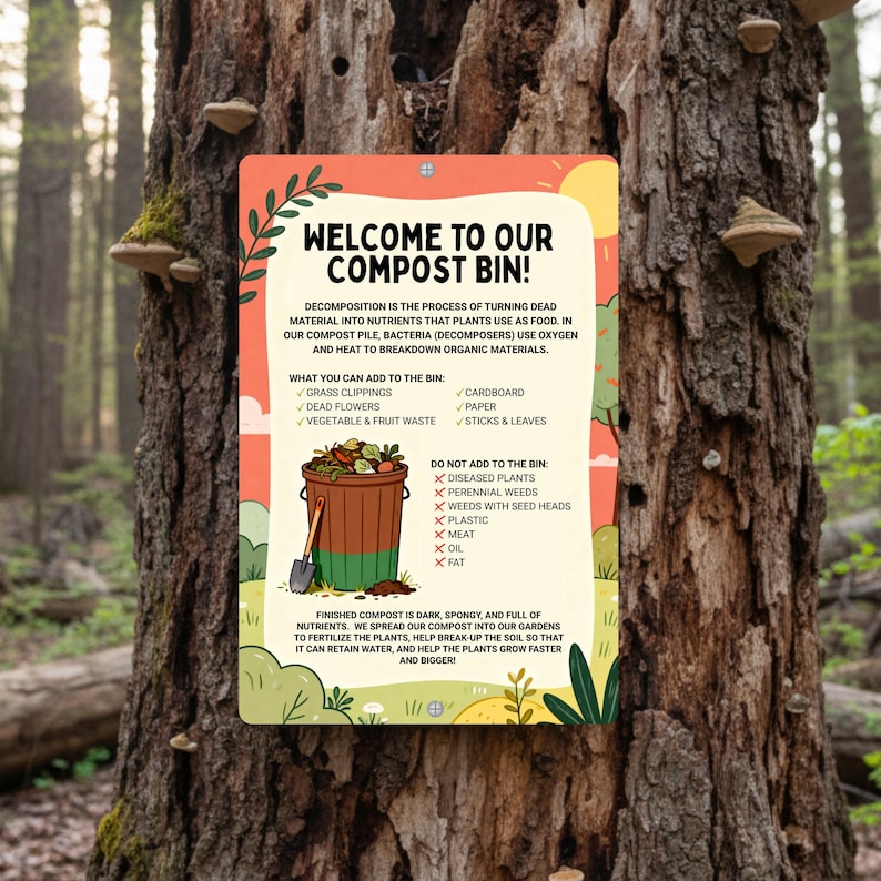 Compost Bin Garden Sign, 8x12 12x18 Outdoor Rated Educational Decor - Etsy