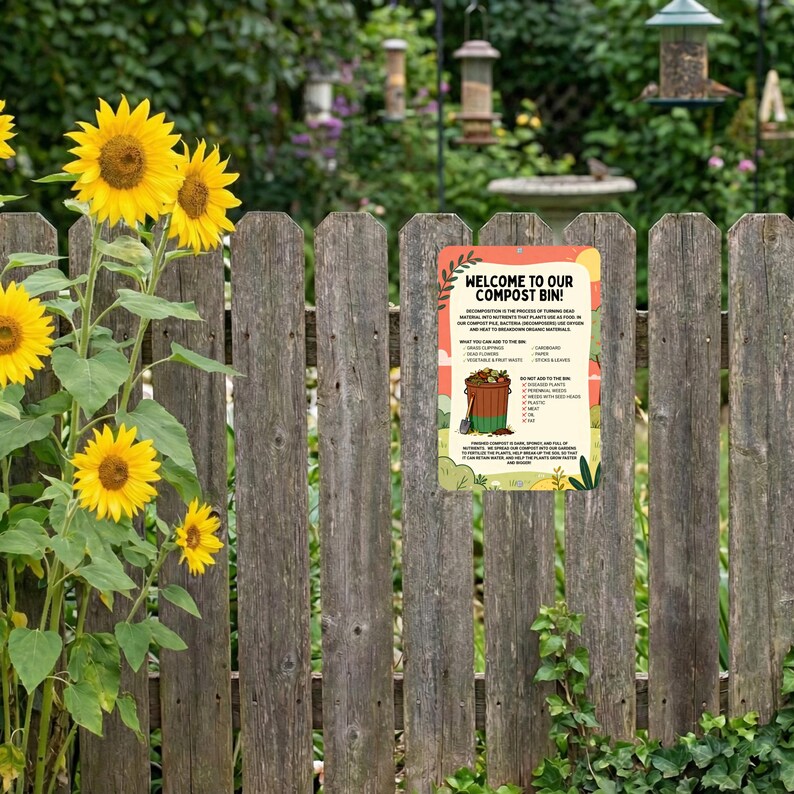 Compost Bin Garden Sign, 8x12 12x18 Outdoor Rated Educational Decor - Etsy