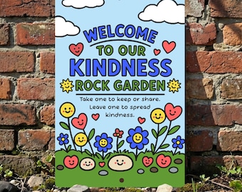 Kindness Rocks Garden Sign, Painted Rocks Sign, Gift for Elementary Teacher