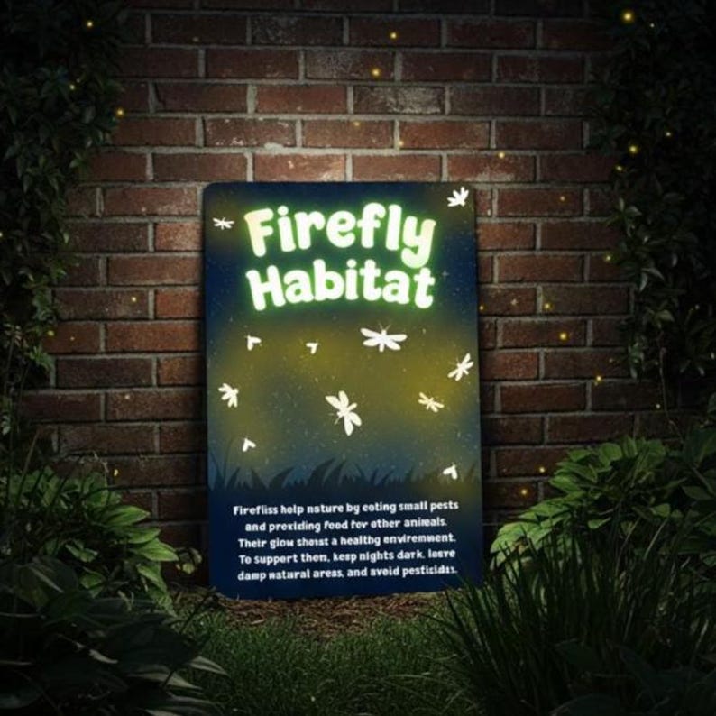 Firefly Habitat Sign, 8x12 12x18 Outdoor Rated Aluminum Sign, Lightning ...