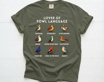 鳥の言葉が好きなバードウォッチングTシャツ、ちょっと過激なTシャツ、バードウォッチャーへのギフト