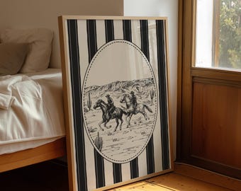 Black Art Vintage Drawing Western Print Cowboy Wall Art Trendy Vintage Western Cowgirl Art Vintage Western Decor, Western Cowboy Art Retro