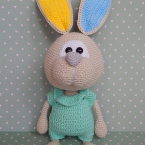 Bunny Lucky crocheted handmade cuddly toy birthday birth baptism amigurumi