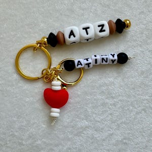 ATZ, Atiny , Ateez  KPop Chunky Silicone Bead Keychain Bag Charm KPop fandom