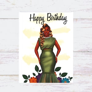 African American Birthday Card, Handmade Black Woman Greeting Card, Black Women, Blank, Gift for Friend, Custom