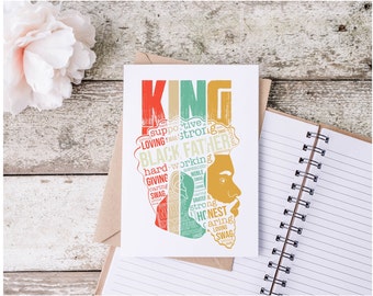 Father’s Day Card, King of Our Castle, Bold Black Father Tribute Card, Empowering, Loving, and Strong Dad Design for Father’s Day Gift-1b