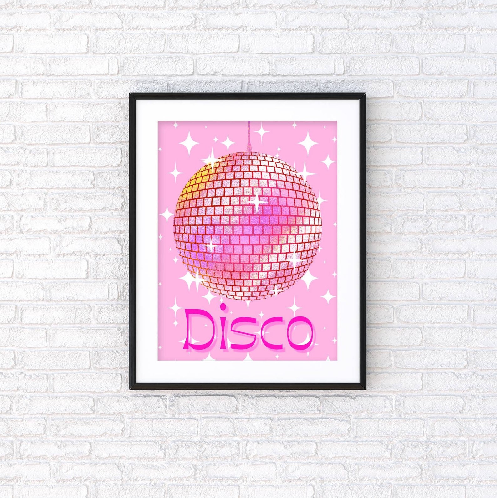 Y2K Disco Ball Print Retro Disco Ball Poster 2000s Aesthetic Etsy