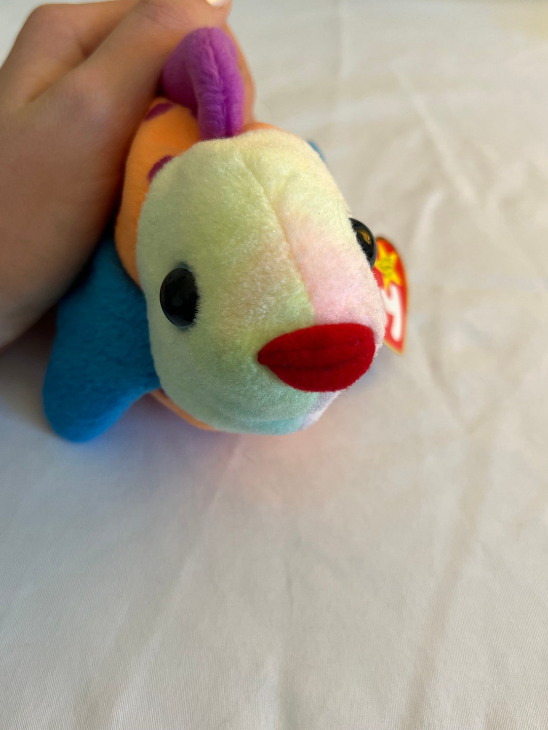 Ty Beanie Baby lips the Fish Orange Colorful Etsy