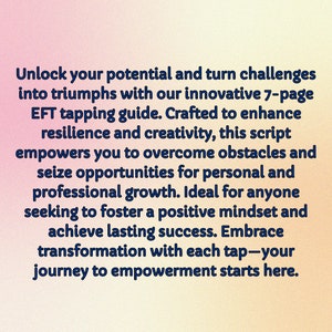 EFT Tapping Script for Transforming Obstacles Into Opportunities - Etsy